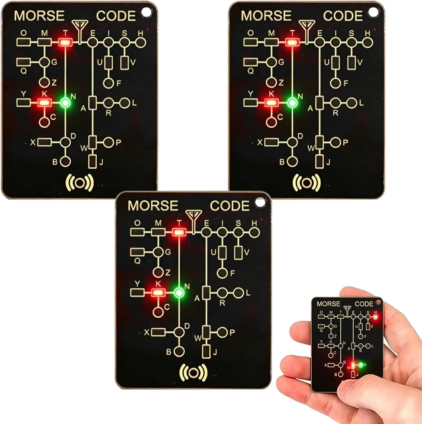 Image of Morse-Code-Trainingskarten Professionelle Version, Interaktive LED-Audio-Telegramm-Übung, mit Echtzeitfunktion, Aufnahme und Wiedergabe