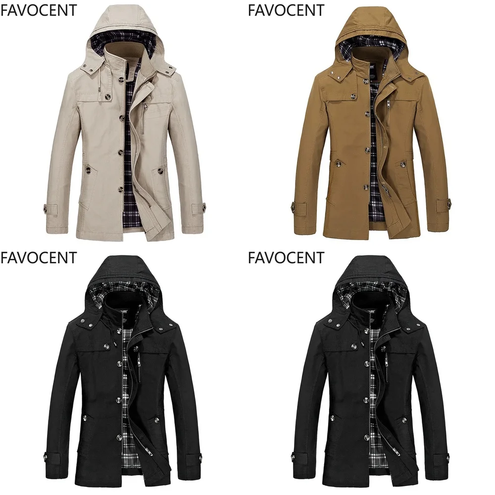 

Мужской плащ большого размера, тонкая ветровка с длинным капюшоном, модная повседневная верхняя одежда для мужчин