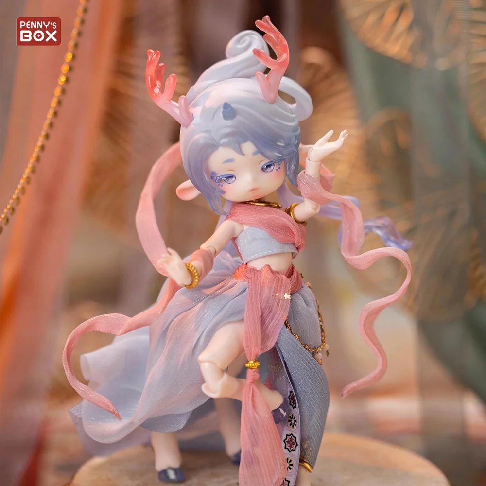 Penny box antu-china dunhuang nove cervos coloridos série 19.8cm bonecas bjd caixa cega caixa misteriosa brinquedos bonito ação anime figura