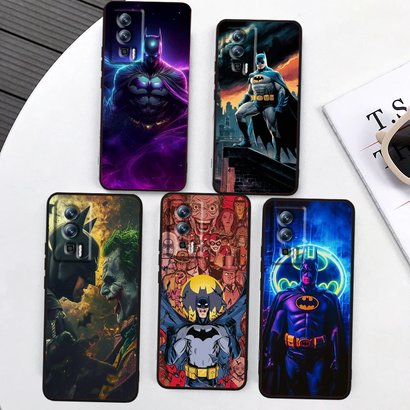 B-Batmans Cartoon Cool For Xiaomi Redmi 9A 9C 9AT 10C 9 9T 10 12C 13C A3 12 K60 A1 K50 K40 5G Black TPU Phone Case