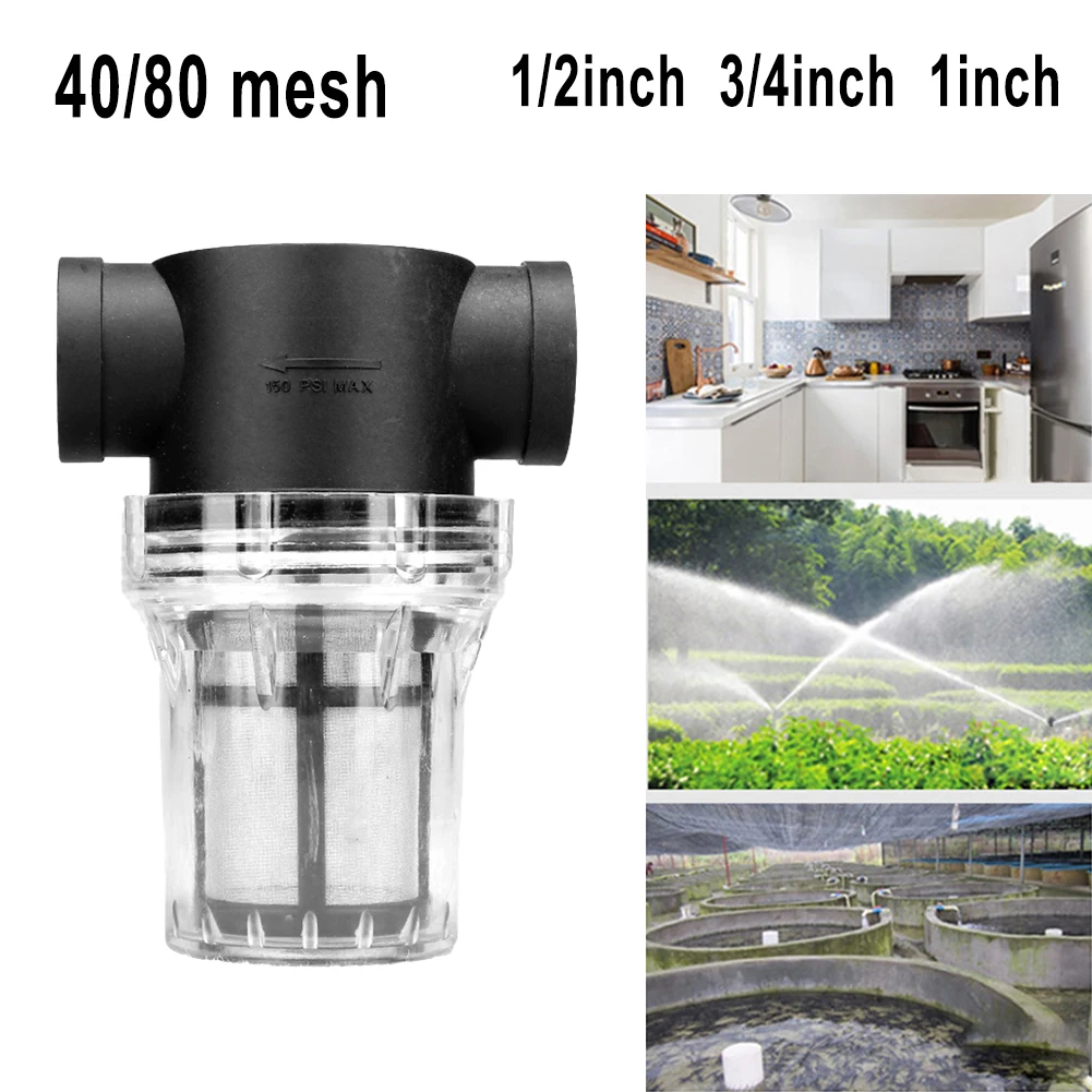 Garden Watering Filter 40 80 Mesh Inline Mesh Strainer Water Pump Filter Screen Garden Irrigation System Water Pipe Filter
