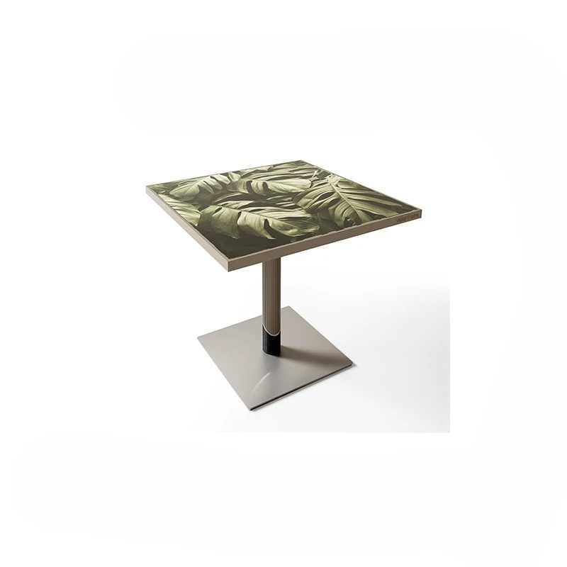 Slate marble square table reception negotiation small square table for western restaurant