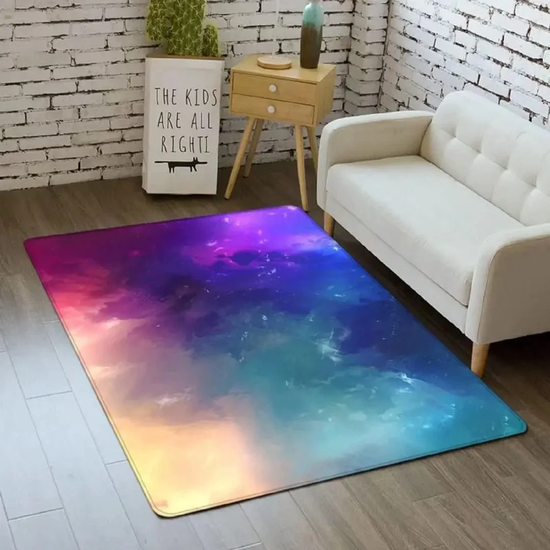 Galaxy Outer Space Carpet for Living Room Home Decor Bedroom Floor Mats for Children's Boys Crawling Area Rugs Playroom Pads