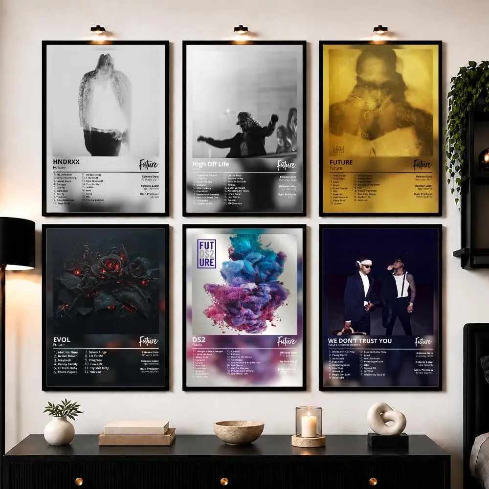 F-Future Rapper Album Cover Poster Wall Art Sticker For Living Room Bedroom Bar Home Decor Mural Painting Decoration