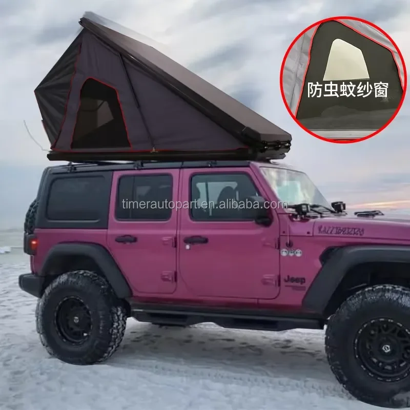 Best Customized Heavy Waterproof Car Roof Box Tent for Offroad SUVs 1300 Ladder Rooftop Hard Shell Triangle Car Oxford