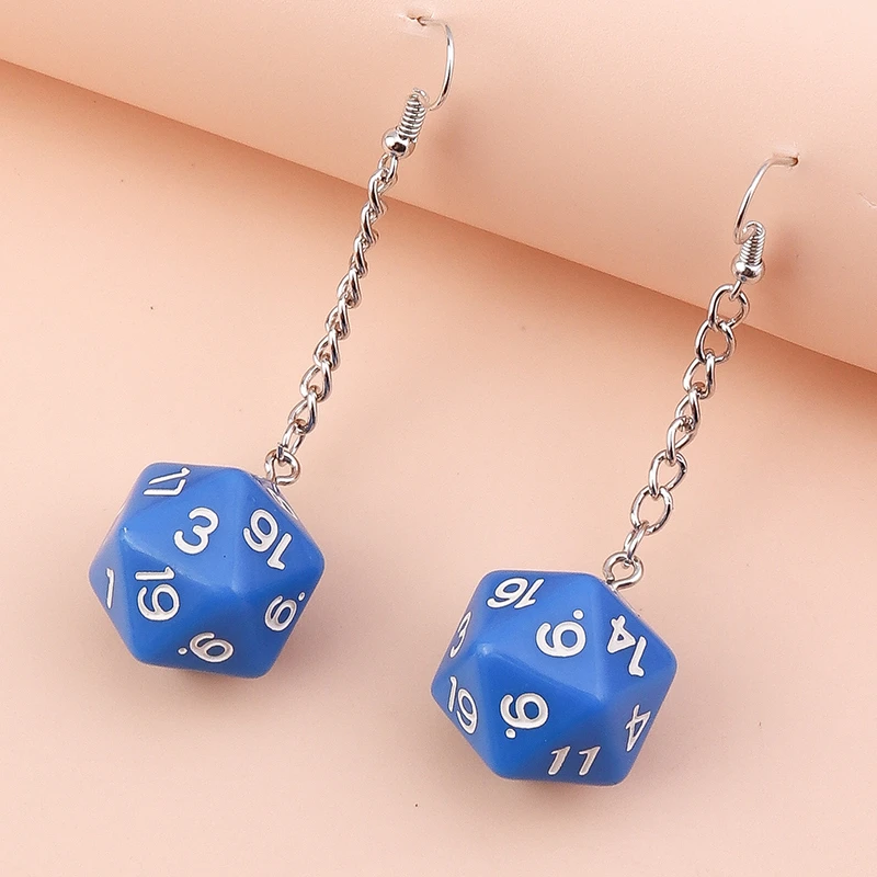 Lustige Acryl-Zahlenwürfel-Tropfenohrringe für Frauen, lange baumelnde Ohrringe, Ohrbügel, Mädchen, Party, Urlaub, Schmuck, Geschenke – Detail 7