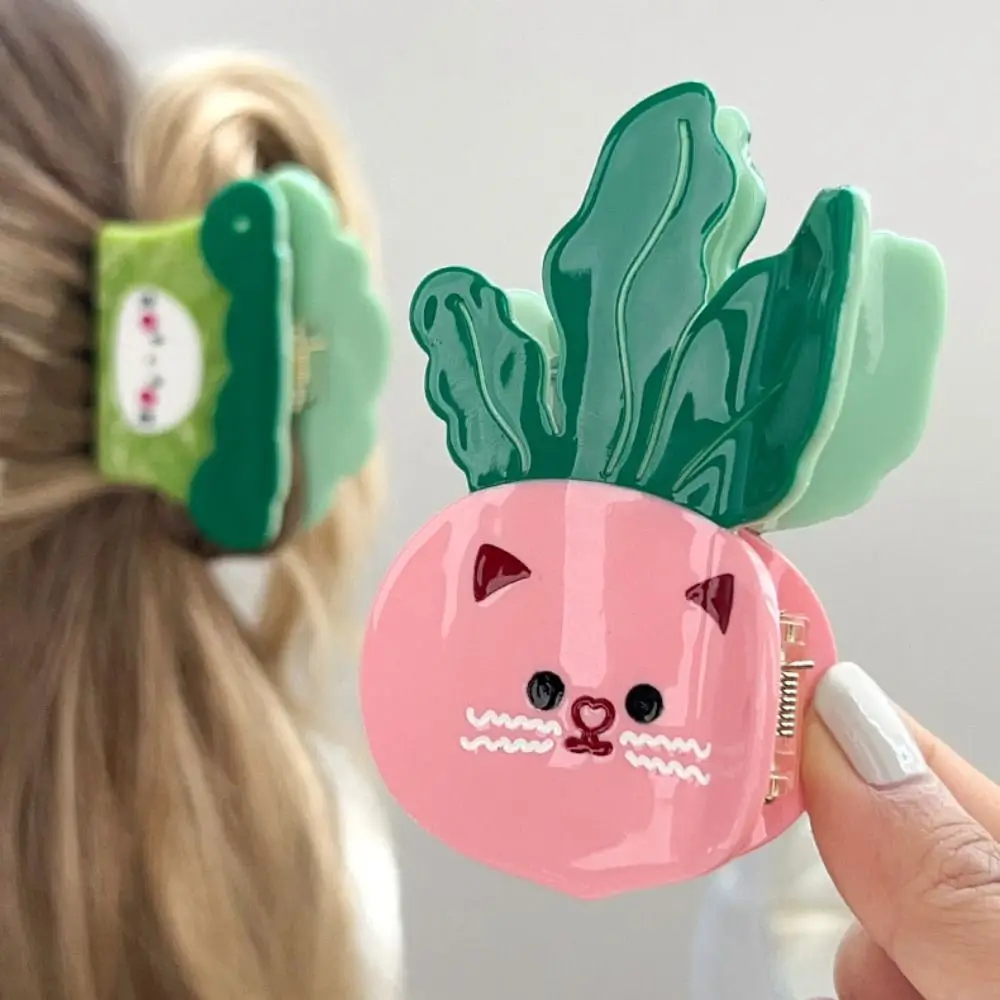 

Creative Korean Style Vegetable Hair Clip Sweet Cute Small Shark Clip Rabbit Carrot Acetic Acid Claw Clip Headwear