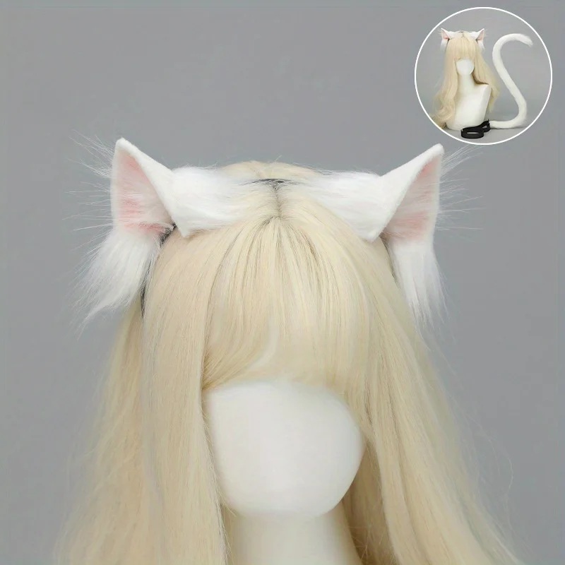 Costumes Accessories Simulated Beast Ear Cat Ear Headband Handmade Plush Cos Cat Ear Props Comic Exhibition Headdress