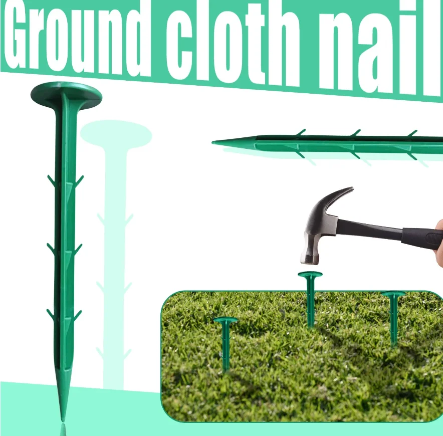 

50pcs Plastic Gardening Ground Nail, Garden Shed Grass Proof Cloth Ground Nails