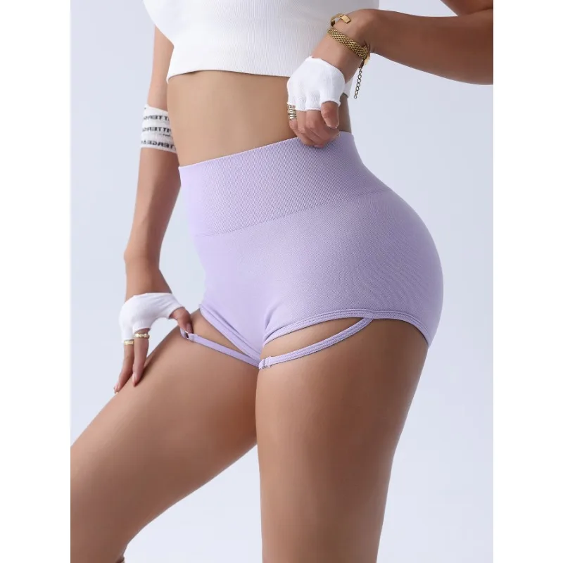 Naadloze dames fitness yoga shorts sexy slanke shorts hoge taille butt lifting tie mode gym training hoge elastische leggings
