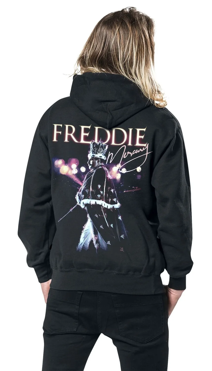 سترة بقلنسوة من Freddie Mercury Crown، سويت شيرت كلاسيكي روك، مثالي للمعجبين الذين يحبون فرقة الملكة ونمط الروك الأسطوري