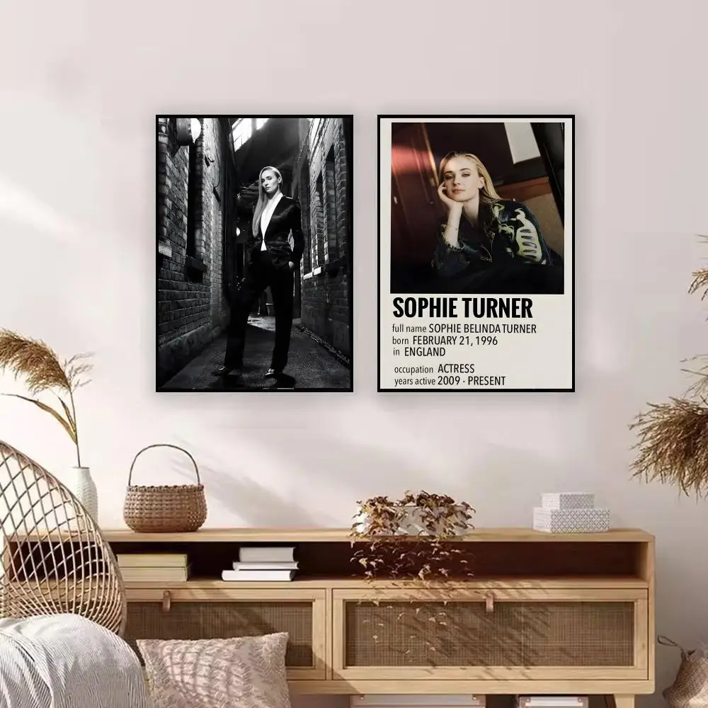 Celebrity S-Sophie Turner Poster Premium Art Wall Decor, Simple Ornament for Living and Leisure Areas