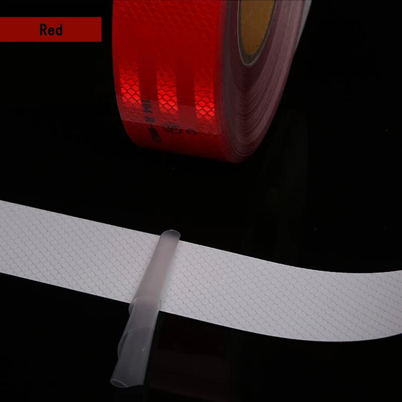 Self-Adhesive Reflective Warning Tape With Yellow Red White Color For Truck