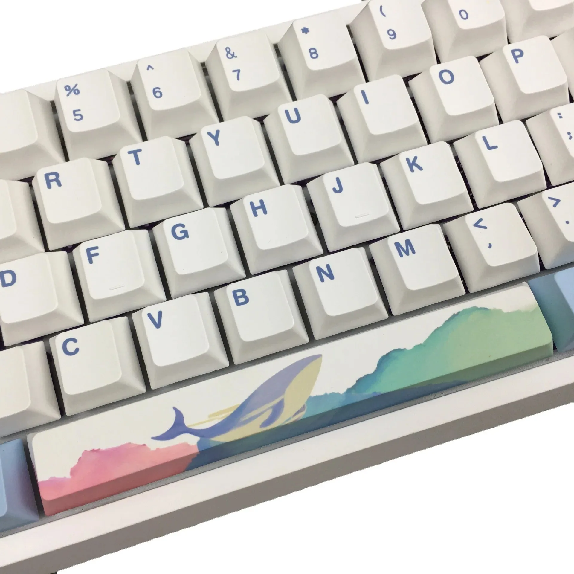 Ocean Whale Coral Sea Cherry Profile PBT Keycaps For Mx Switch Mechanical keyboard DYE-SUB Blue White Keycap custom DIY Key Caps