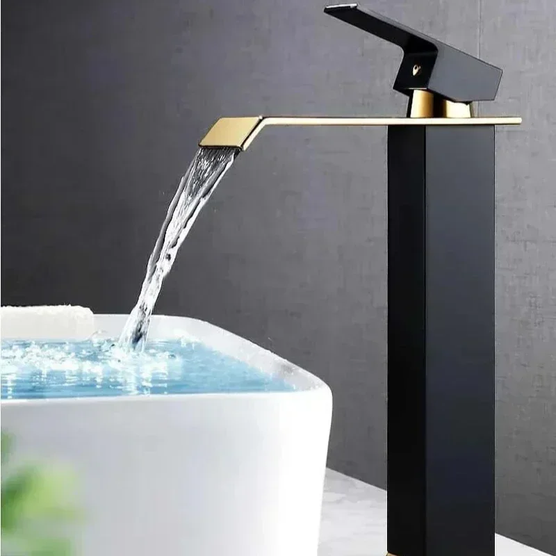 Basin Faucets Waterfall Bathroom Mixer Faucet Hot and Cold Water Tap Stainless Steel Toilet Countertop Single Handle Tap