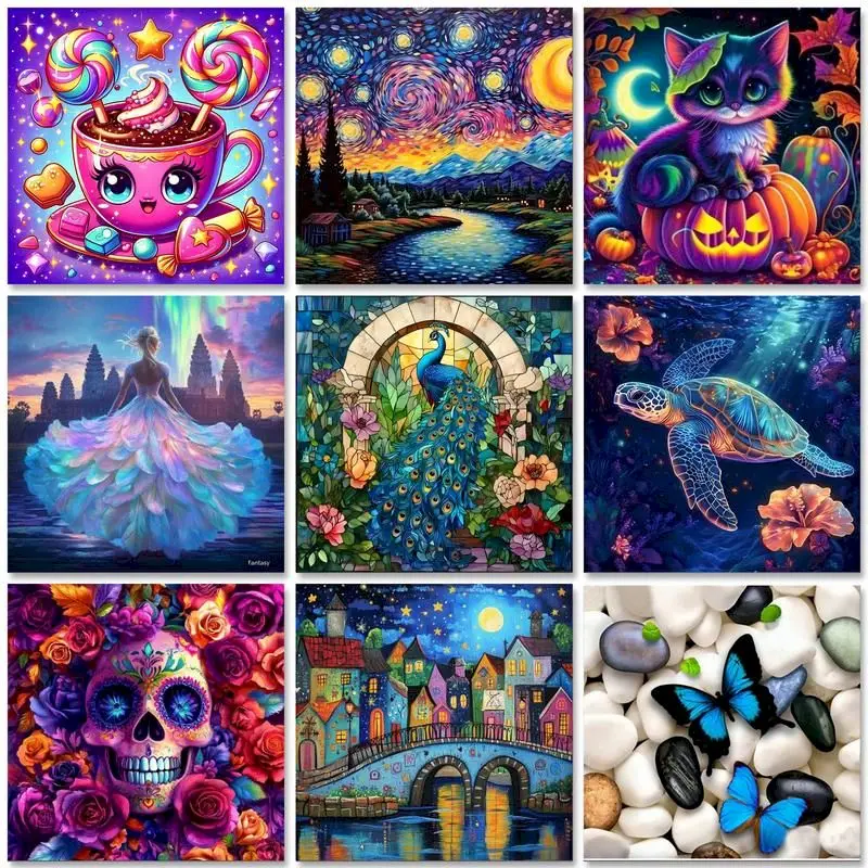 

GATYZTORY Diamond Painting Clown Cartoon Mosaic Rhinestones Pictures Embroidery Sunflower Handmade Home Decor Cross Stitch Kits