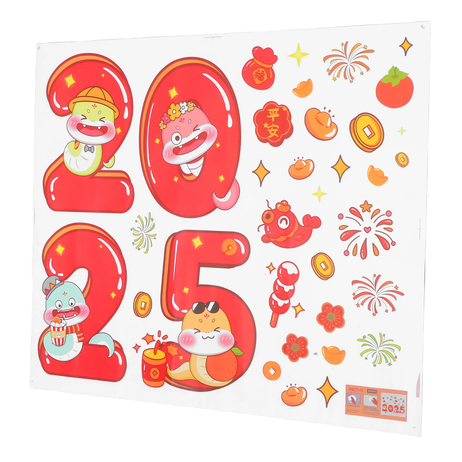 

2025 Chinese New Window Clings Snake Year Decorations Spring Festival Door Stickers Lunar Year Window Decals Home Party Glass