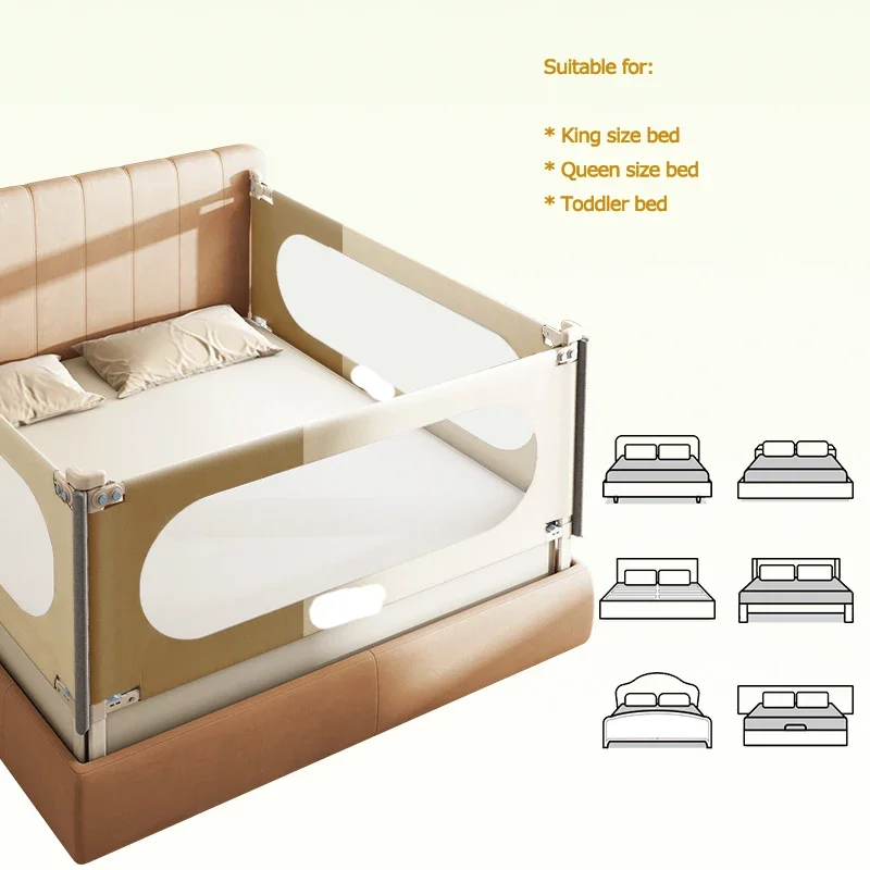 Protectores de seguridad para cama de bebé, barra de elevación ajustable, Riel de cama personalizable, venta directa de fábrica