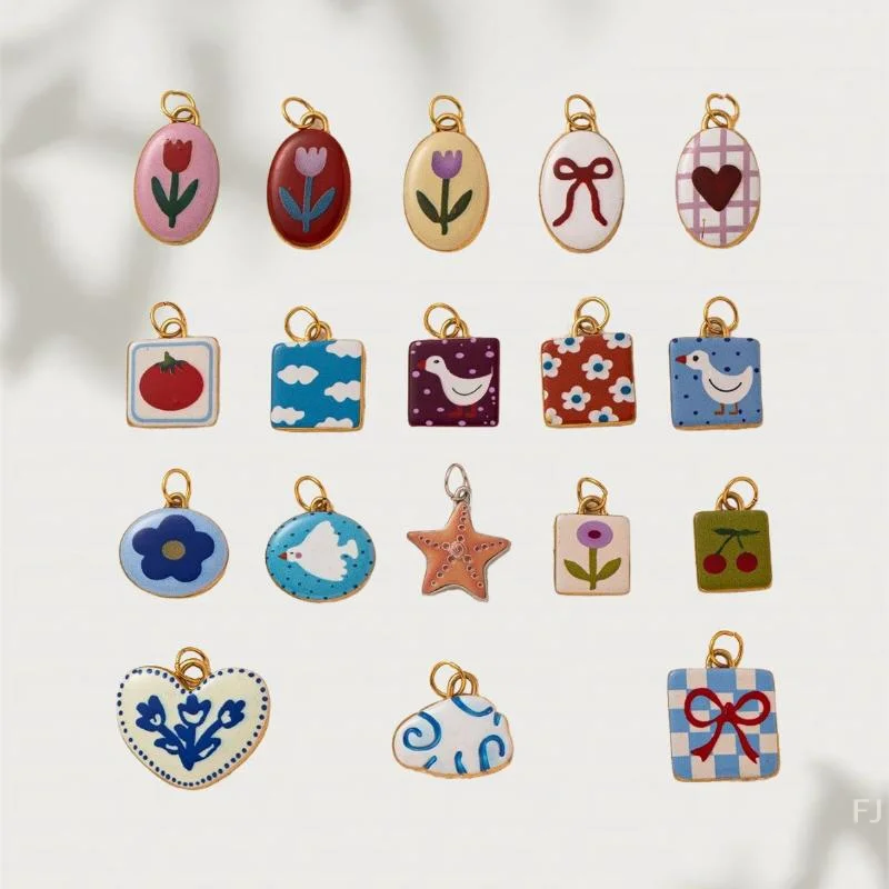 [YU] Modne zawieszki ze stali nierdzewnej w kształcie kwiatów, kokardek, gwiazd i chmur, akcesoria DIY do tworzenia biżuterii, naszyjników, kolczyków, elementy do zawieszania