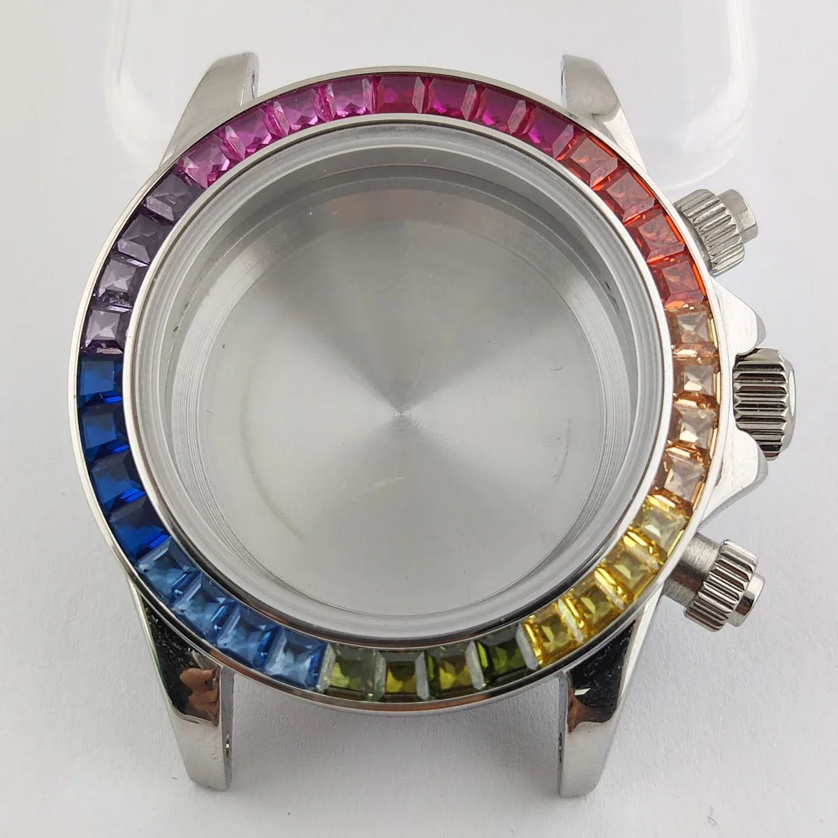 Boîtier de montre à quartz avec insert en diamant incliné, lunette étendue, 39.18x30.78mm, DNonomcirculation, VK63