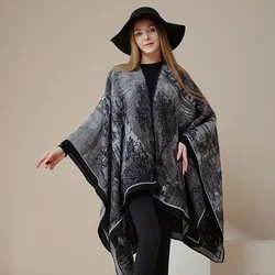 Women's Shawl Imitation Cape Thickened Autumn and Winter Scarf Fashionable Bohemian Retro Ethnic Style