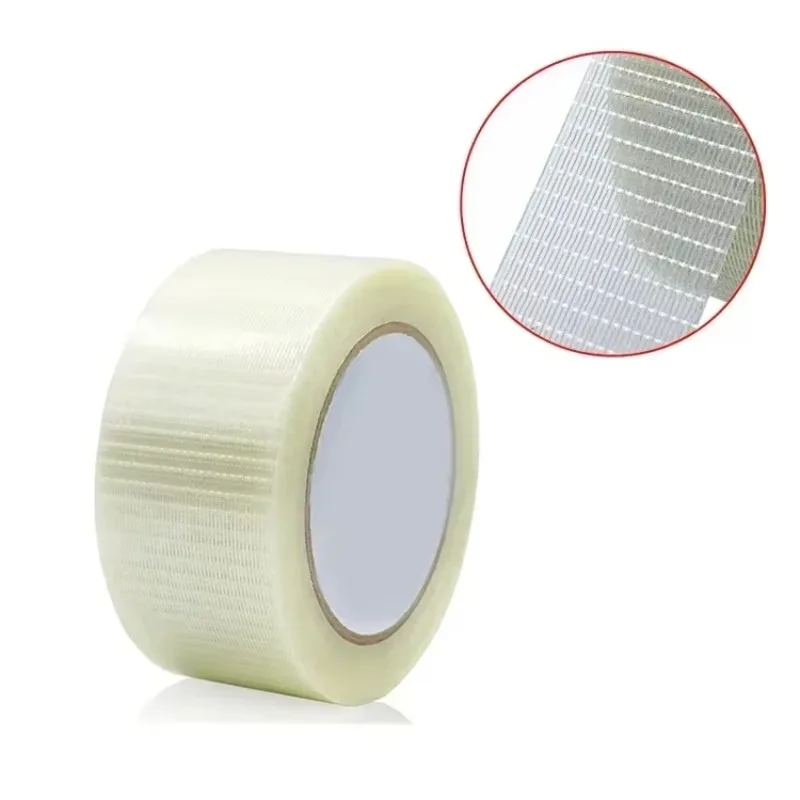 Professional Grade 50M Fiberglass Reinforced Tape Transparent 10-100mm Width for Palletizing