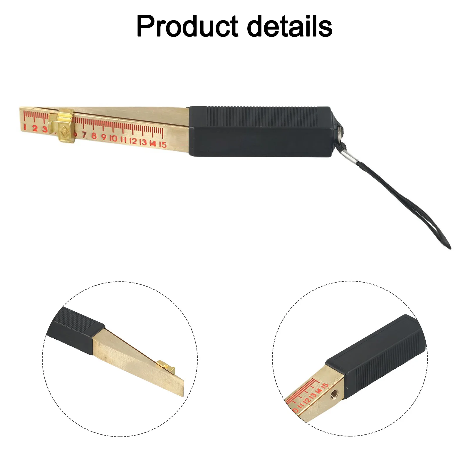 All Copper Feeler Gauge 1mm-15mm Precision 0.2mm Wedge Feeler Door Gap Measuring Tool Vernier Wedge Feeler Thickness Measurement