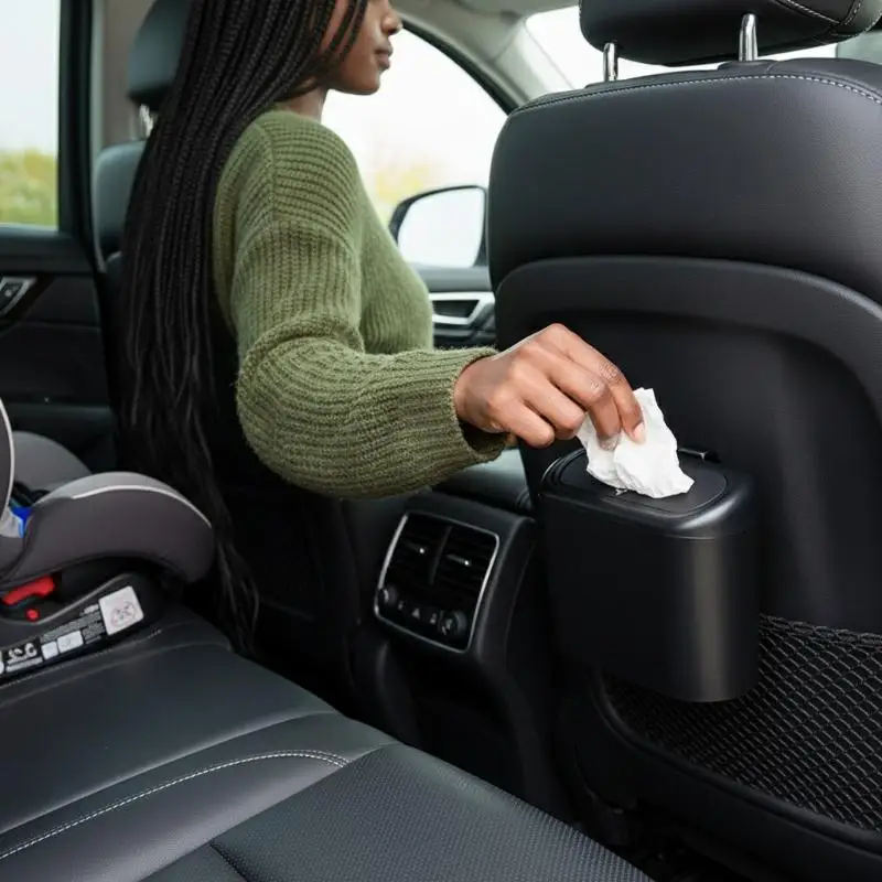 

Car Trash Can With Lid Leak-proof, Portable Hanging Trash Can For Vehicle Organization