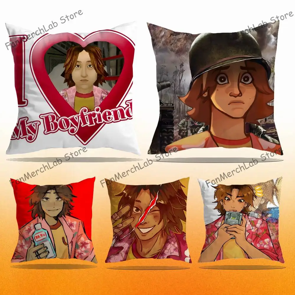 

D-Daisuke Anime M-MouthwashingS Anime Pillow Case Anti-dustmite Pillowcase Invisible zipper silky short plush Sofa cushion cover