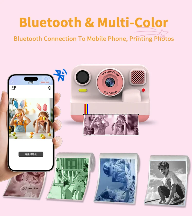 mini camera print K12 Christmas Gift Kids Digital Camera High Quality Cute Instant Print CMOS Imaging Sensor