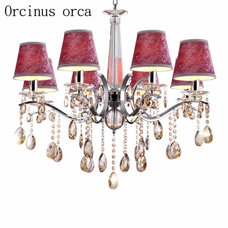 European luxury crystal chandelier living room restaurant warm and romantic bedroom purple girl room wedding room lamp