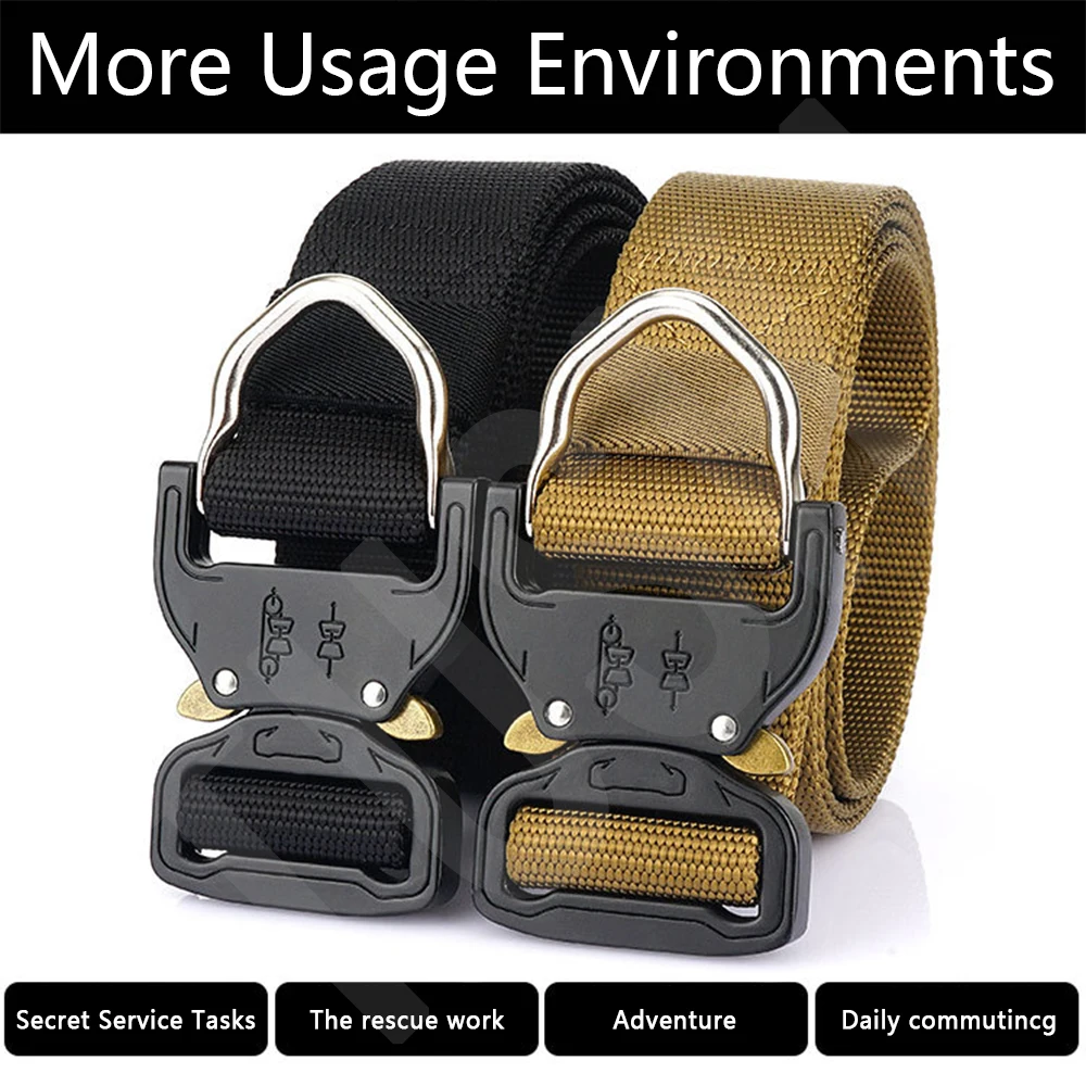 TUSHI Genuine 1.5 inch tactical belt quick release outdoor military belt soft real nylon sports accessories men and women belt