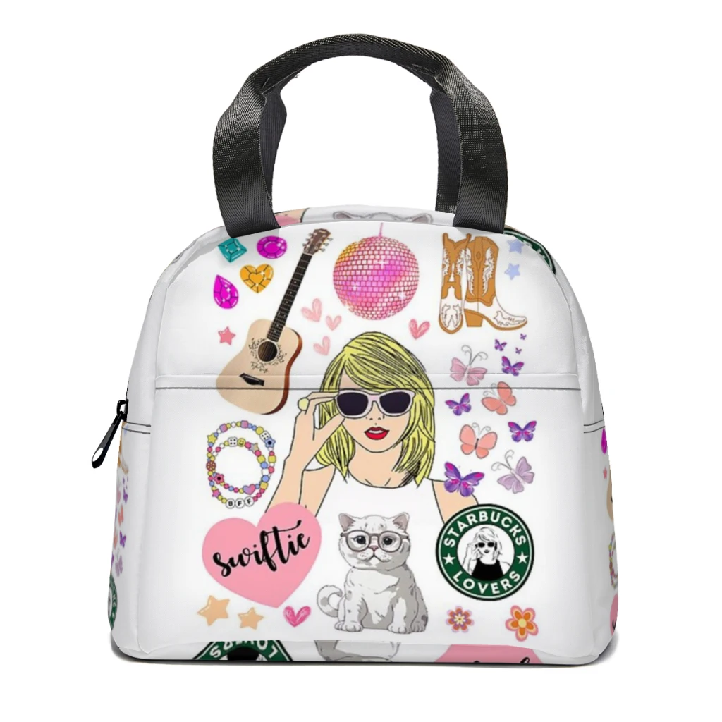 

The Eras Tour Cute Collage, Swiftie Insulated Thermal Cooler Bag Lunch bag Foods Drink Storage Leakproof Picnic Camping Bags