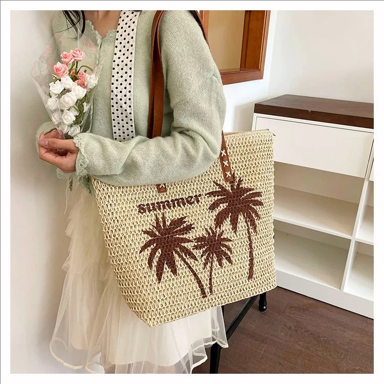 large-capacity-straw-woven-tote-bag-women's-commuter-shoulder-bag-summer-handcrafted-beach-vacation-tote-handbag
