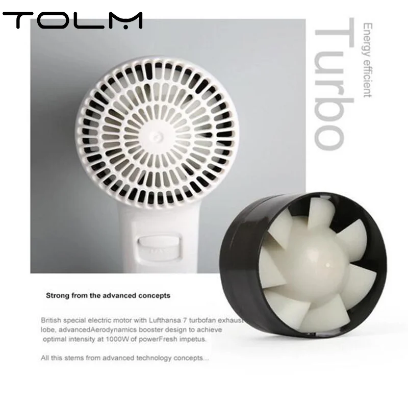 TOLM Professional Hotel Secador de Cabelo 220V/ 110V 1200W Casa de Banho de Parede Forte Montada em Casa de Banho com  Modelling