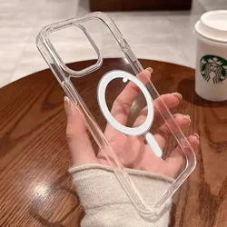 Clear heat silicon magnetic phone case for iPhone 16 11 12 13 14 15 Pro Max Plus Mini XS XR magsafe charging soft cover