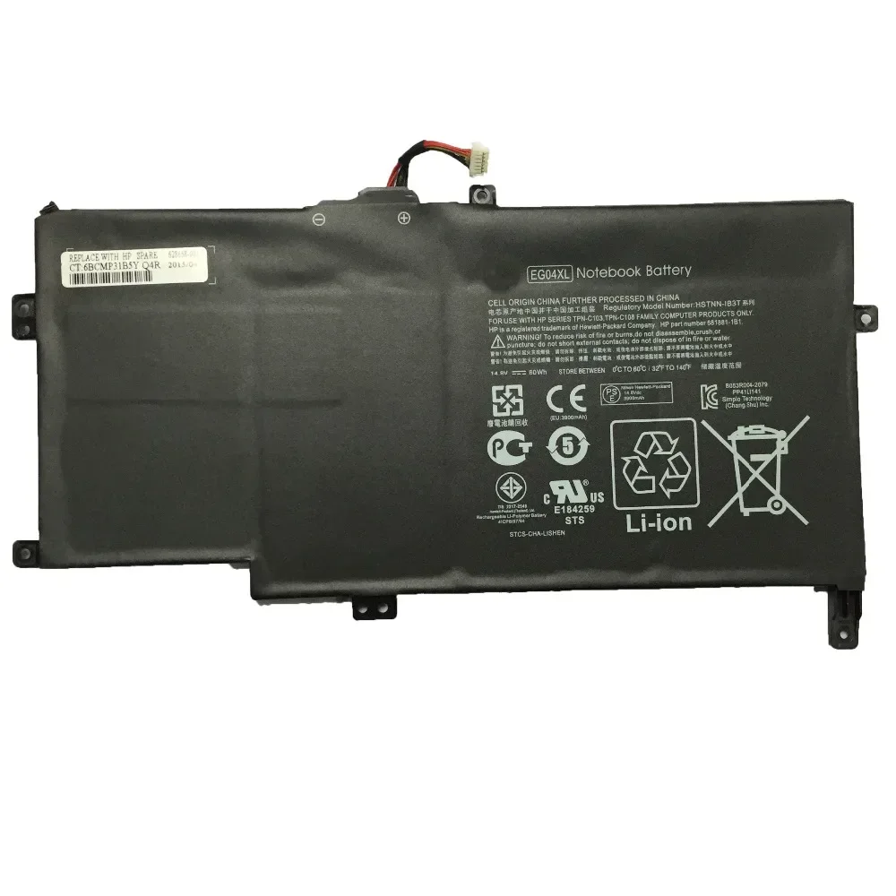 New Laptop Battery for HP Envy Sleekbook 6 Series 681881-121 681881-271 TPN-C103 HSTNN-IB3T EG04Xl TPN-C108 HSTNN-IB3T 60Wh