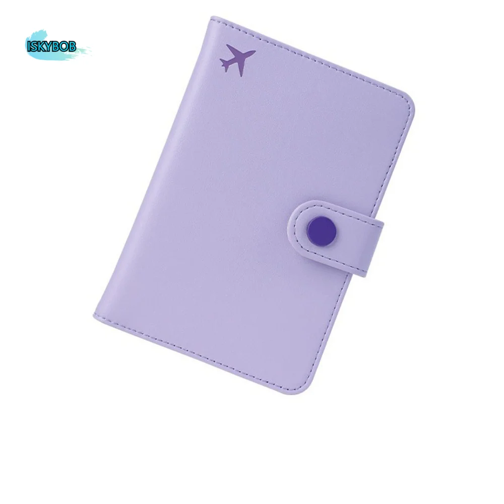 

Wallet Passport Storage Bag Solid Color Airplane Check-in Document Passport Storage Clip Anti-theft Multifunctional