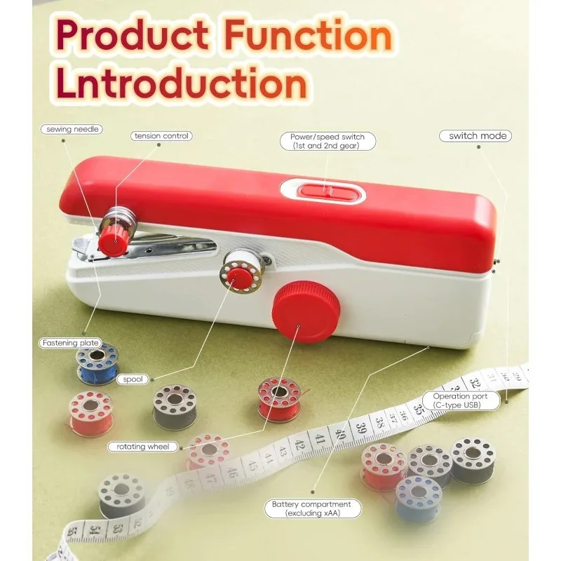 ماكينة خياطة يدوية جديدة 2025، مجهزة بمجموعة الخياطة وآلة الخياطة، مناسبة للمبتدئين، مناسبة جدًا للمنزل U #1