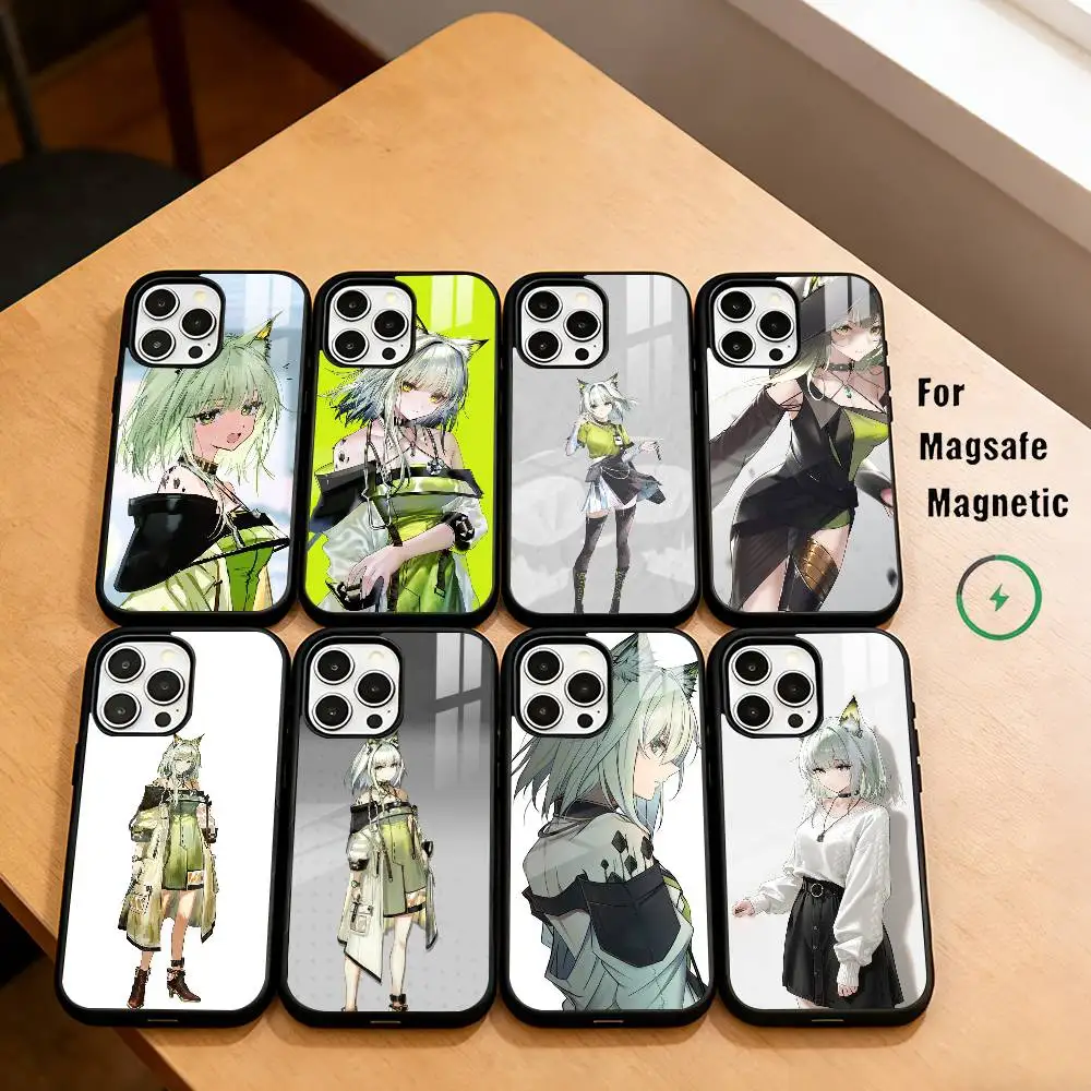 

A-Arknights K-Kal'tsit Phone Case For iPhone17,16,15,14,13,12,11 Plus,Pro Magnetic with Magsafe Wireless Charging