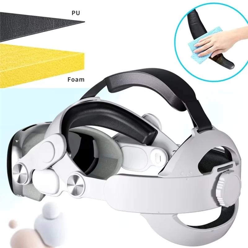A32T-Vision Pro 헤드밴드용 편안한 조절 가능한 헤드-VR 호환 감압 헤드밴드 스트랩용
