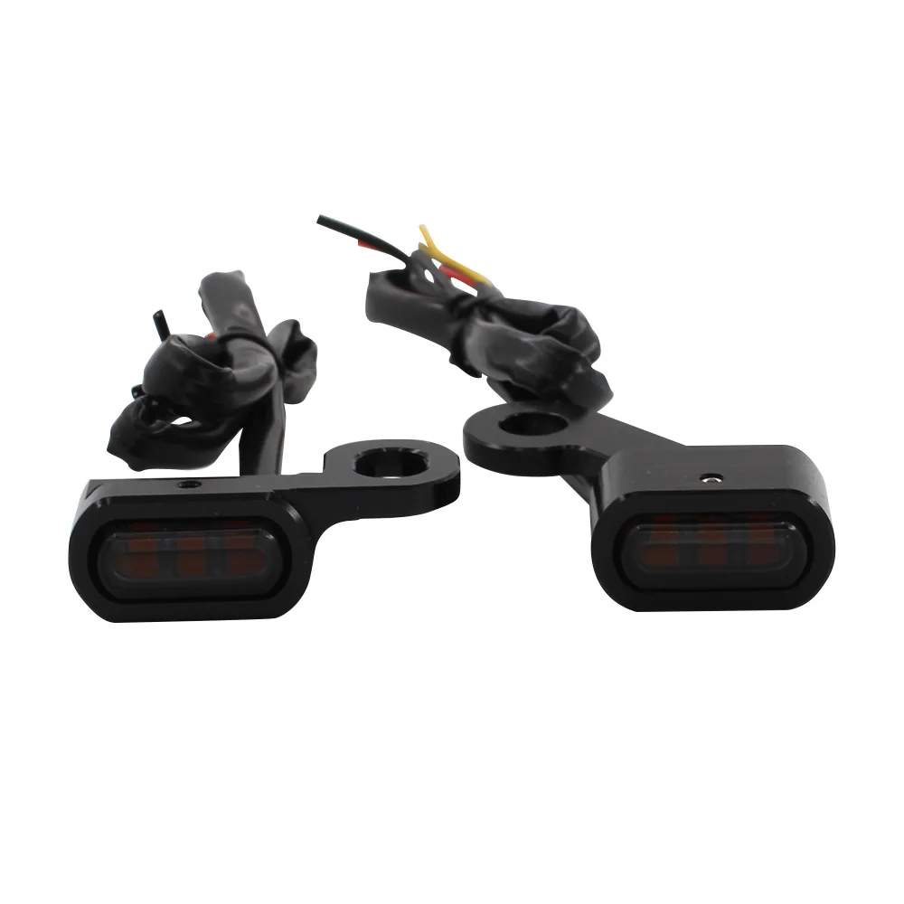 2x Motorcycle Mini Turn Signal Indicators LED Amber E Mark Lights Running Lamp For Harley Sportster 04-20 XL 72 48 883 1200 Iron