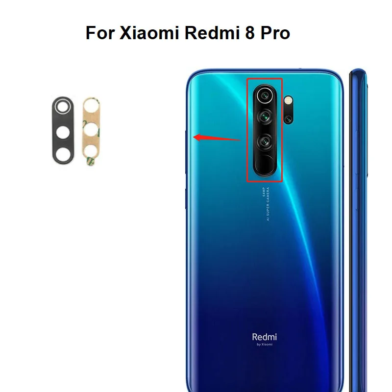 New For Xiaomi Redmi Note 8 8A 8T Pro Rear Back Camera Glass Lens With Glue Sticker Adhesive