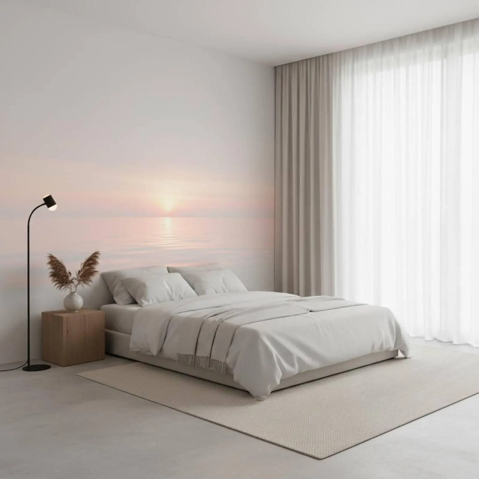 Sunset Lamp Modern LED Standing Floor Lamp Remote Control Lighting for Bedroom Living Room