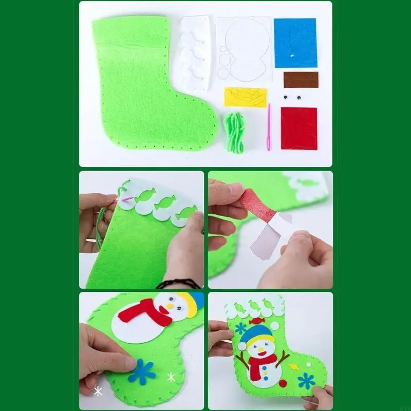 

DIY Stockings Craft Kits Art Teaching Aid Handmade Material for Preschools Felt