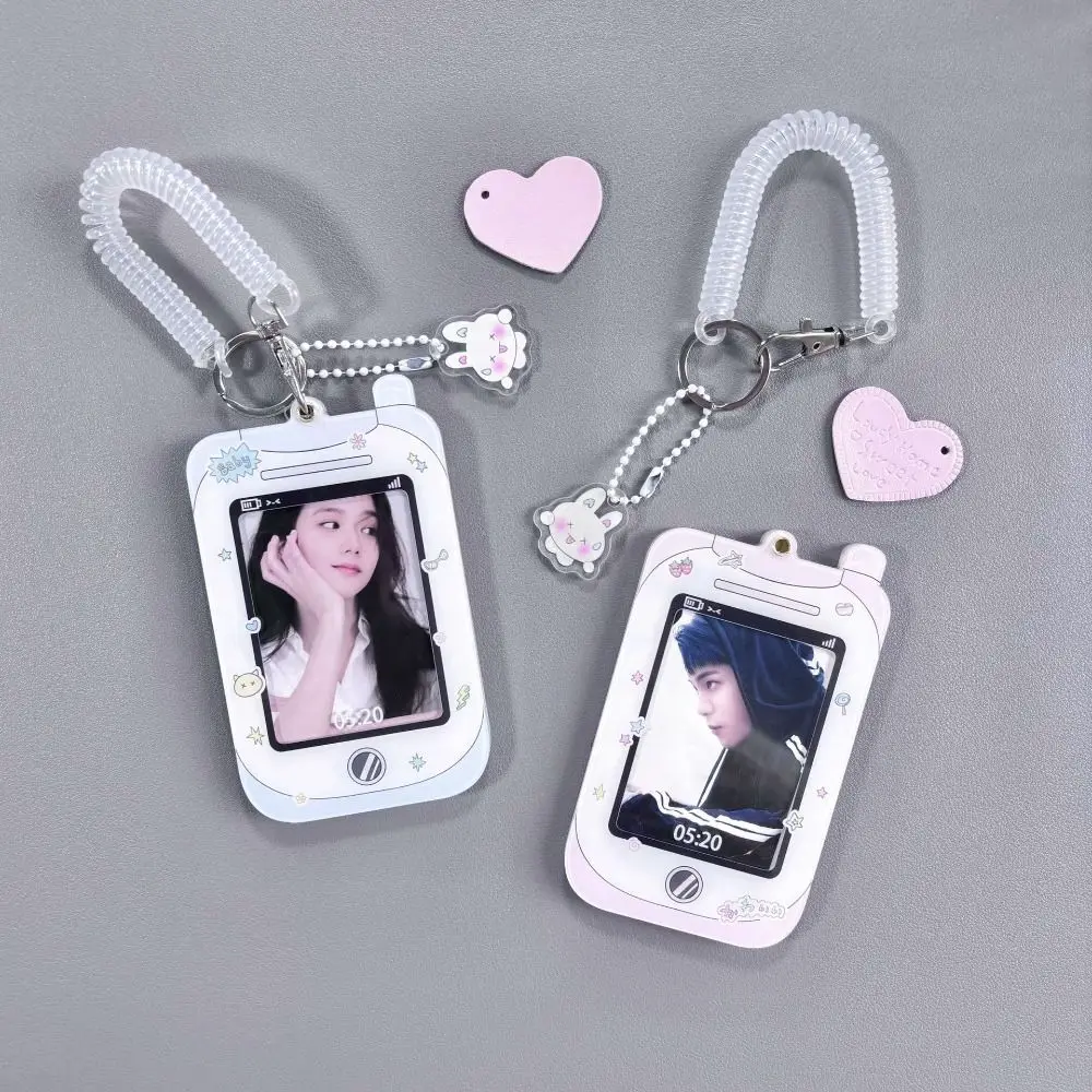 Acrylic Kpop Photocard Holder Keychain ID Bus Cards Protective Case Idol Photo Card Sleeves Phone Frame Kpop Packaging Supplies