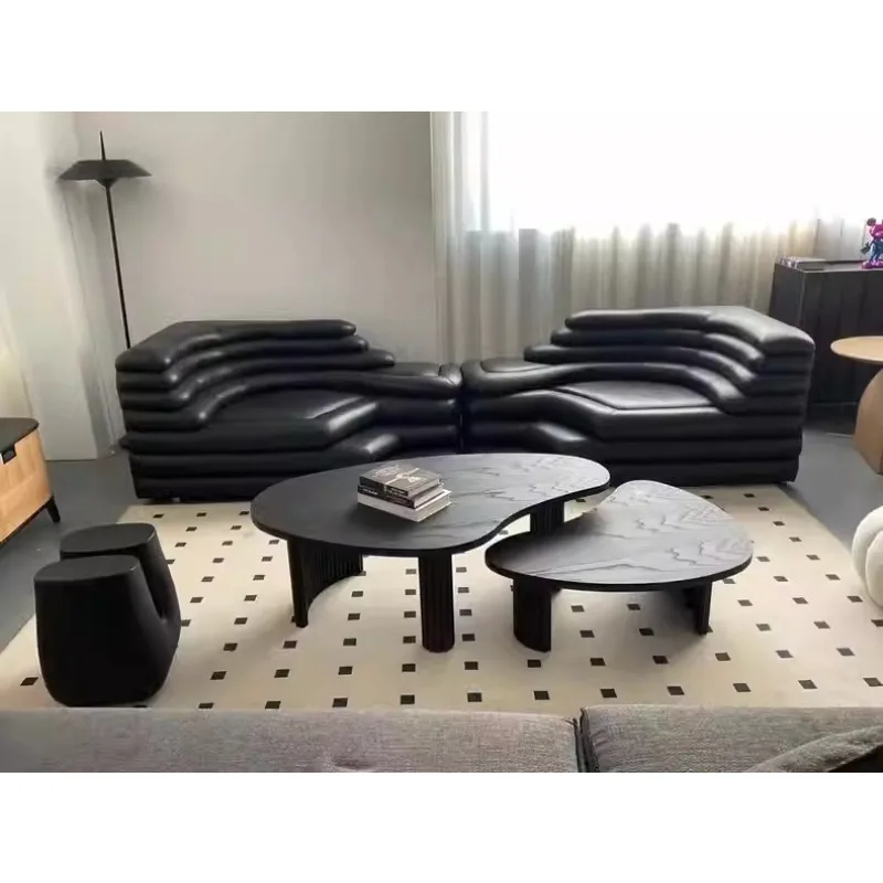 Design sense creative sofa, modern living room designer leather sofa