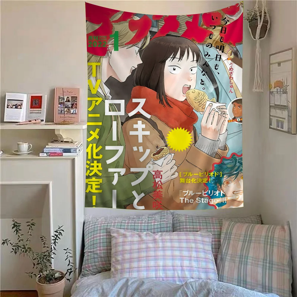 

Japan 2023 New Cartoon Anime Skip And Loafer Colorful Tapestry Wall Hanging Hanging Tarot Hippie Wall Rugs Dorm Wall Art Decor