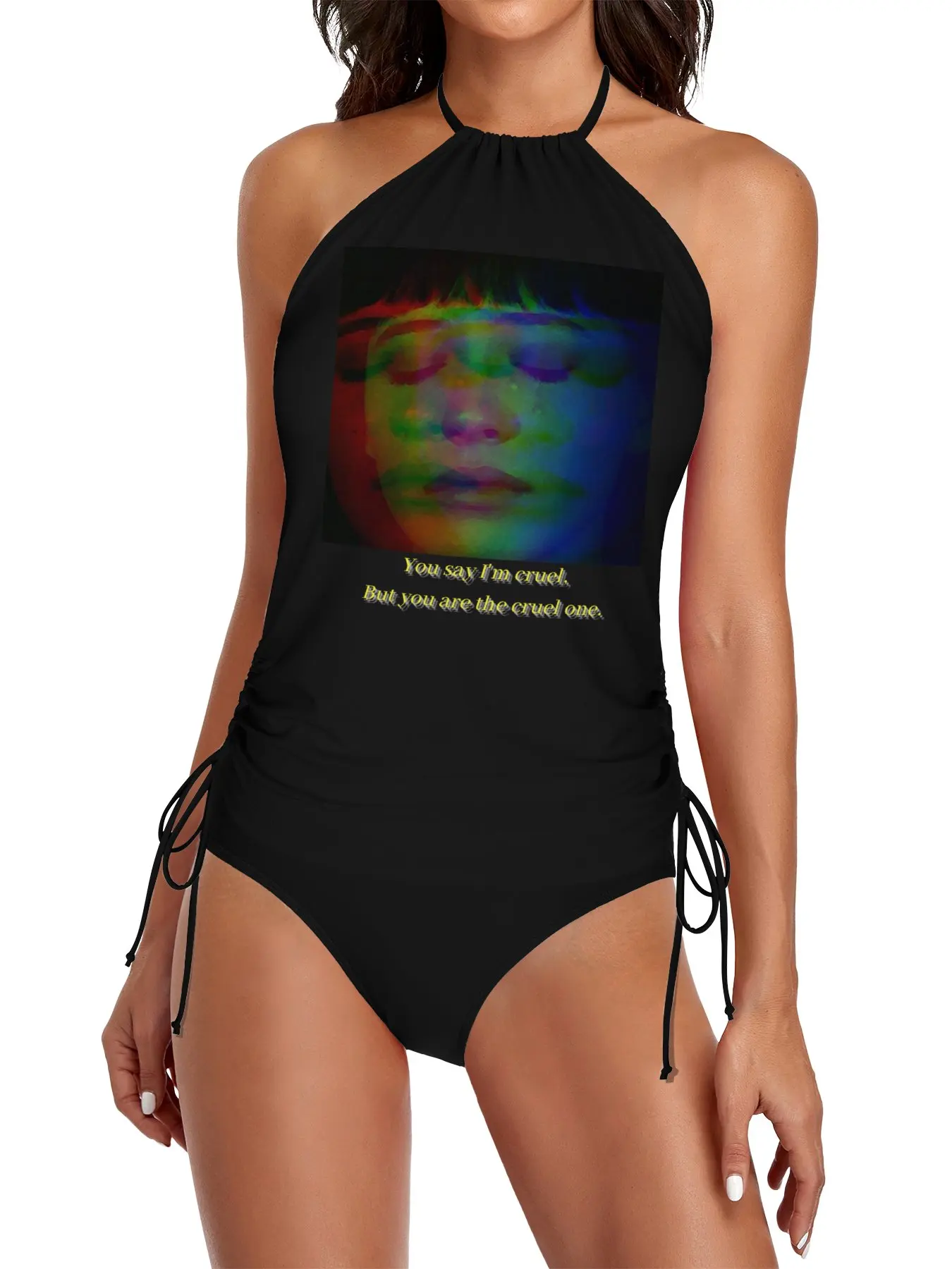 

Vivre sa vie, vintage film style design Split Swimsuit Set beach dresses 2025 Beach outfit
