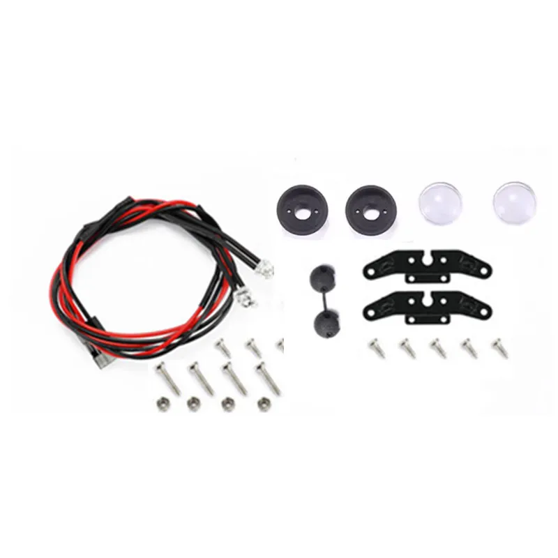 MN82 LC79 LED Round Roof Lamp Headlight Spotlight Lighting Side Lamps With Cable For 1/12 RC Crawler MN-82 Upgrade Parts